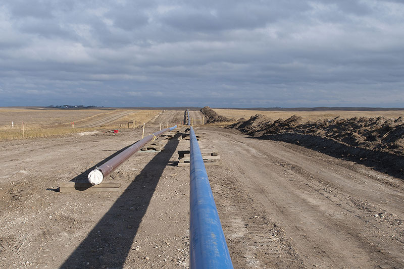 A natural gas pipeline taking shape in the Bakken.