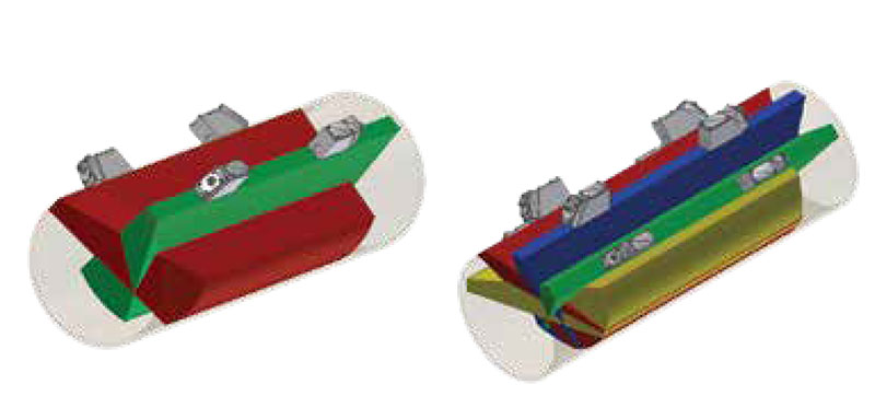 Figure 1: Dual-Path Transducer (left) and Multipath Transducer  