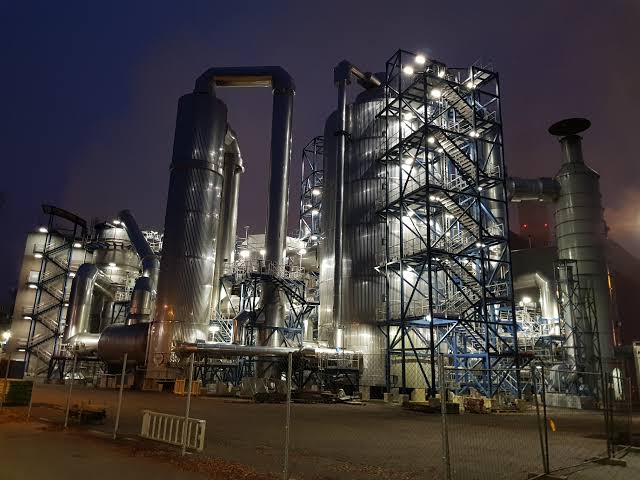 A night view of the Dangote refinery.
