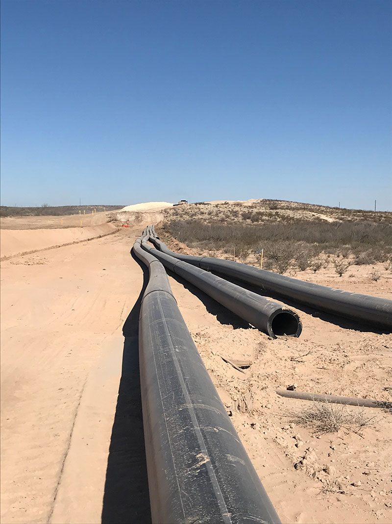 Some of the polyethylene pipe used in the project. (Photo: Performance Pipe)